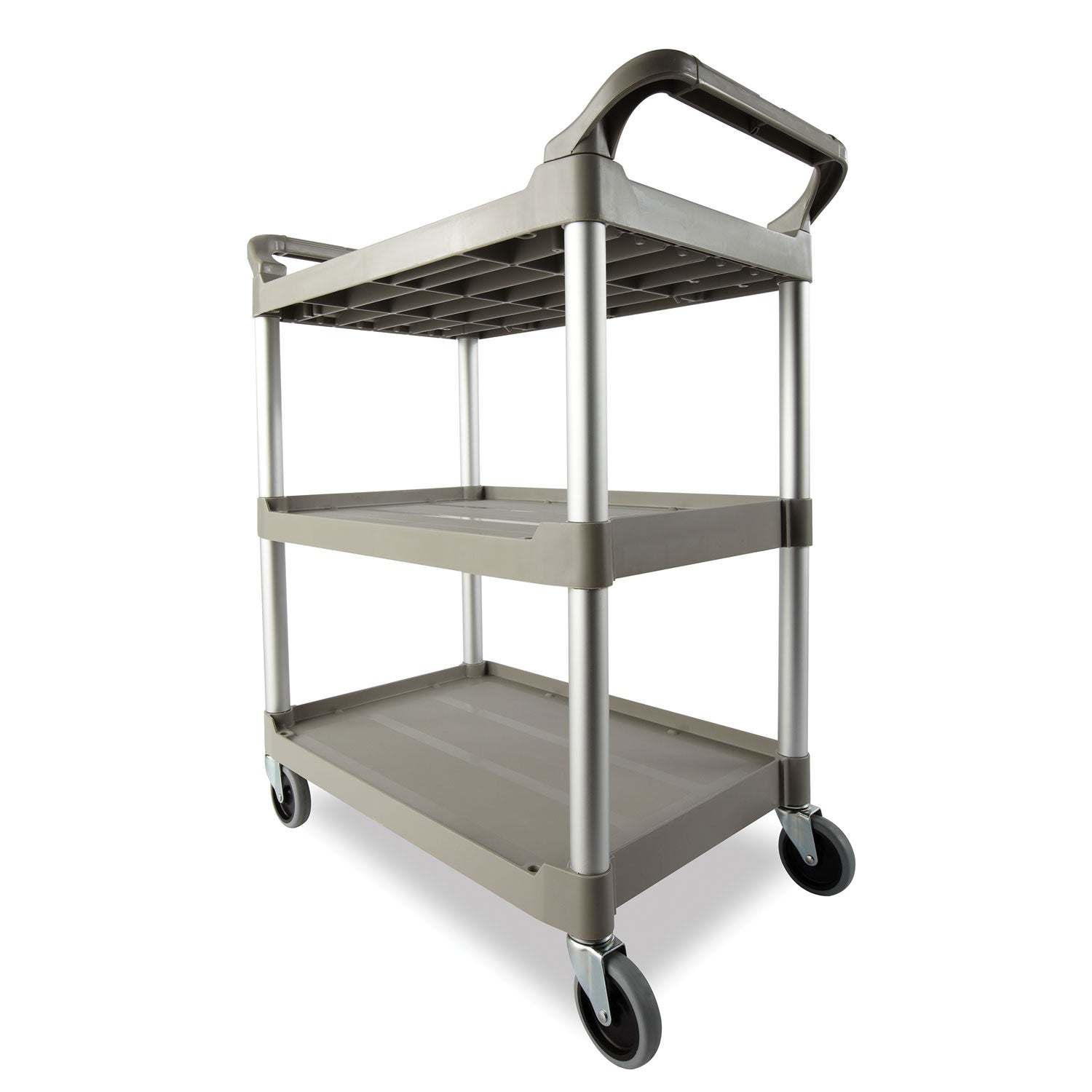 Service Cart, 200-lb Cap, Three-Shelf, 18-5/8w x 33-5/8d x 37-3/4h, Off-White