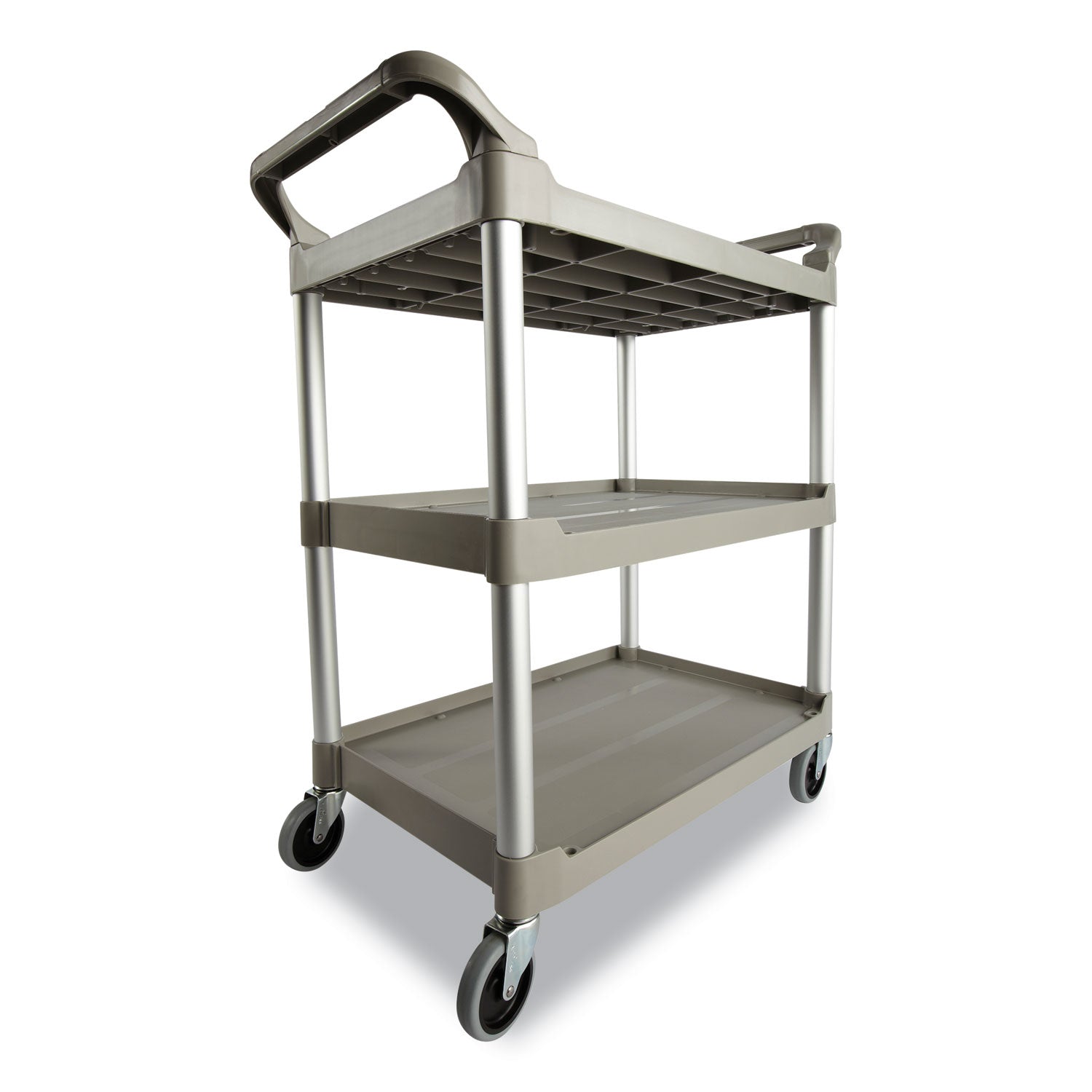 Service Cart, 200-lb Cap, Three-Shelf, 18-5/8w x 33-5/8d x 37-3/4h, Off-White - 3