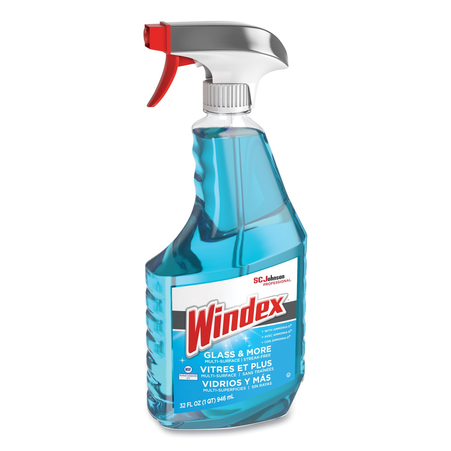 Ammonia-D Glass Cleaner, Fresh, 32 oz Spray Bottle, 8/Carton