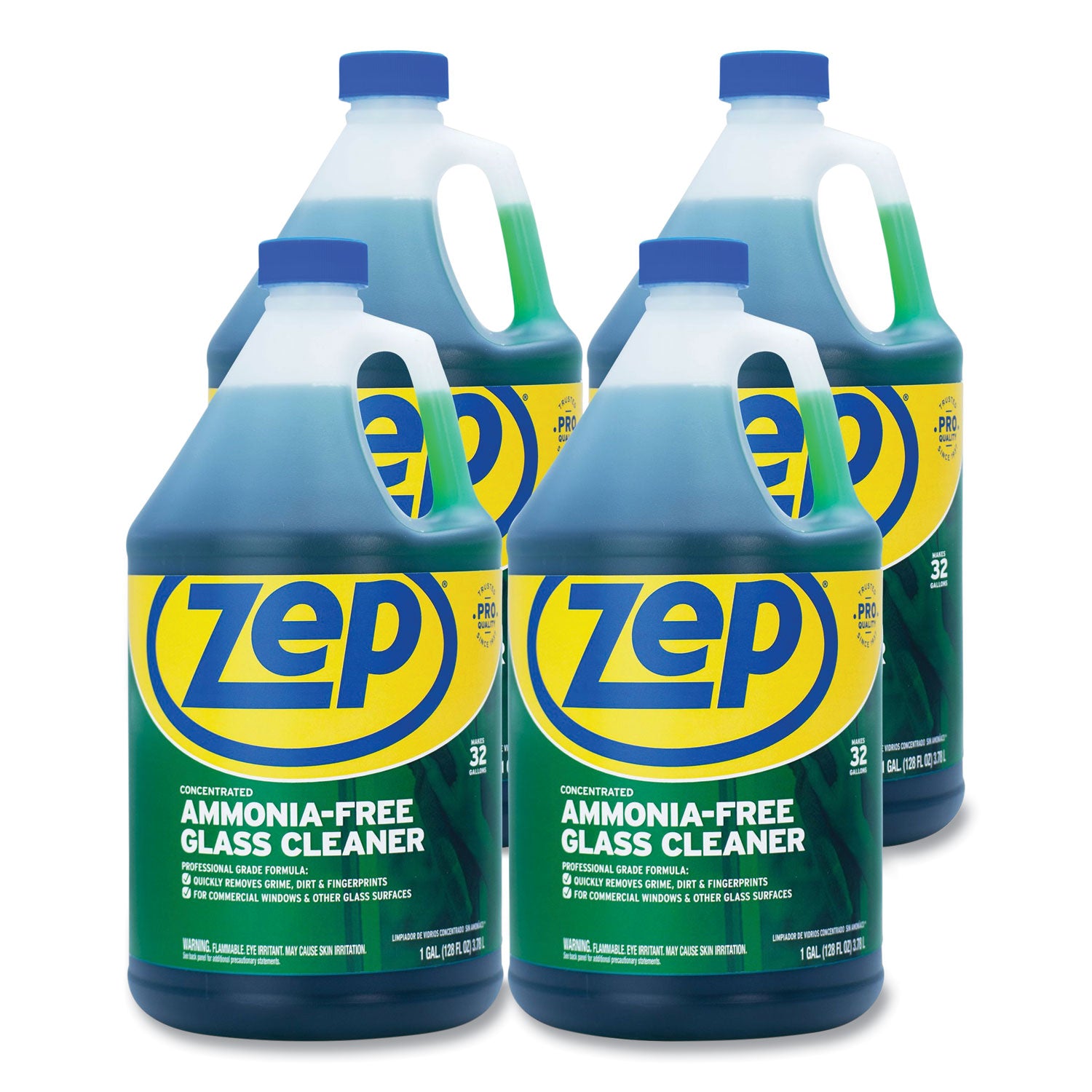 Ammonia-Free Glass Cleaner, Pleasant Scent, 1 gal Bottle, 4/Carton