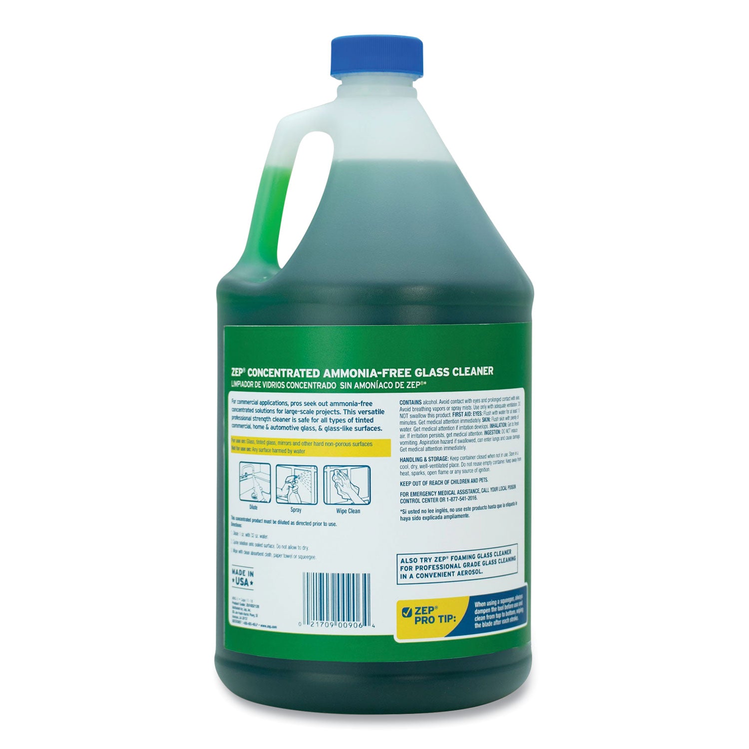Ammonia-Free Glass Cleaner, Pleasant Scent, 1 gal Bottle, 4/Carton