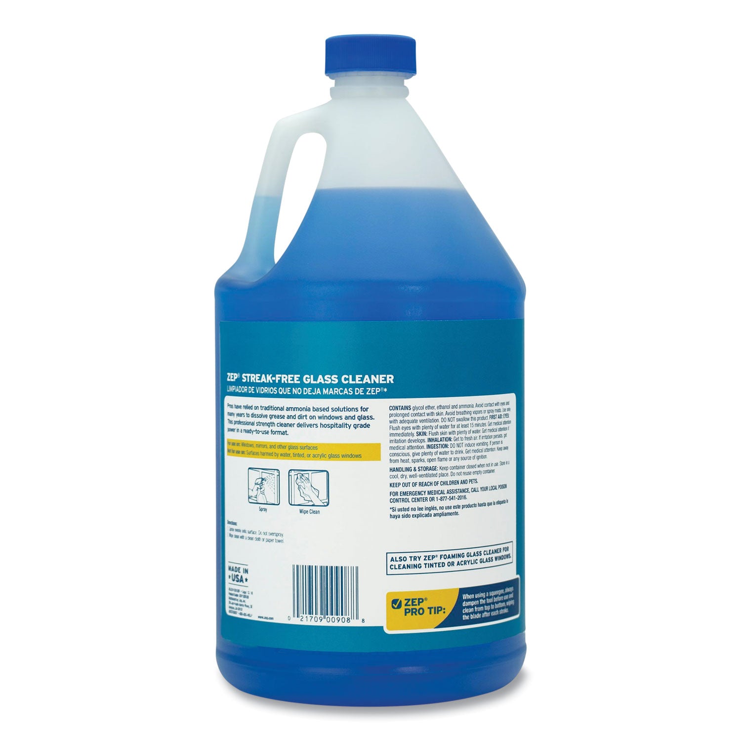 Streak-Free Glass Cleaner, Pleasant Scent, 1 gal Bottle