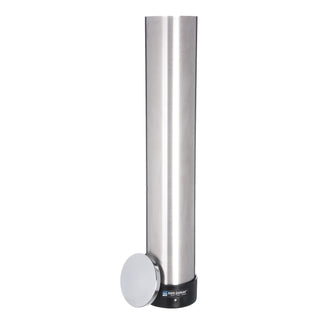Large Water Cup Dispenser with Removable Cap, For 12 oz to 24 oz Cups, Stainless Steel