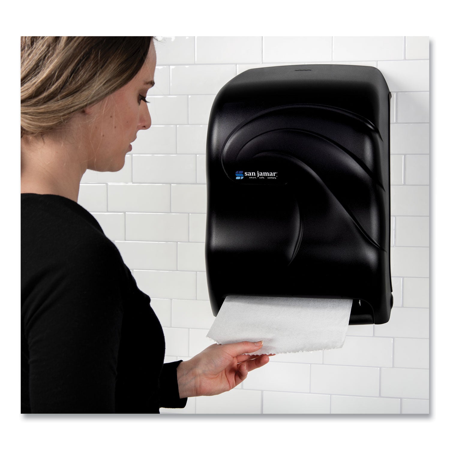 Electronic Touchless Roll Towel Dispenser, 11.75 x 9 x 15.5, Black Pearl