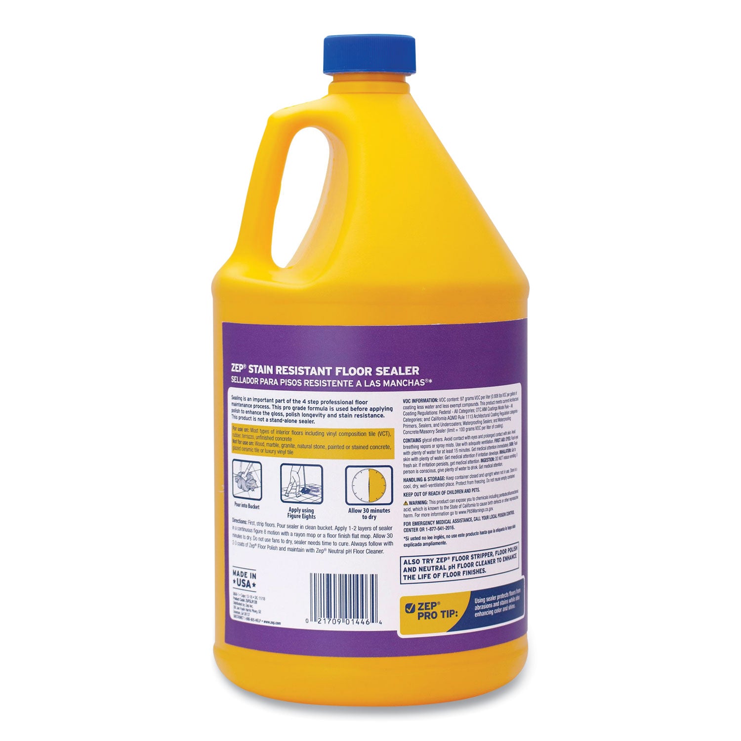 Stain Resistant Floor Sealer, Unscented, 1 gal, 4/Carton