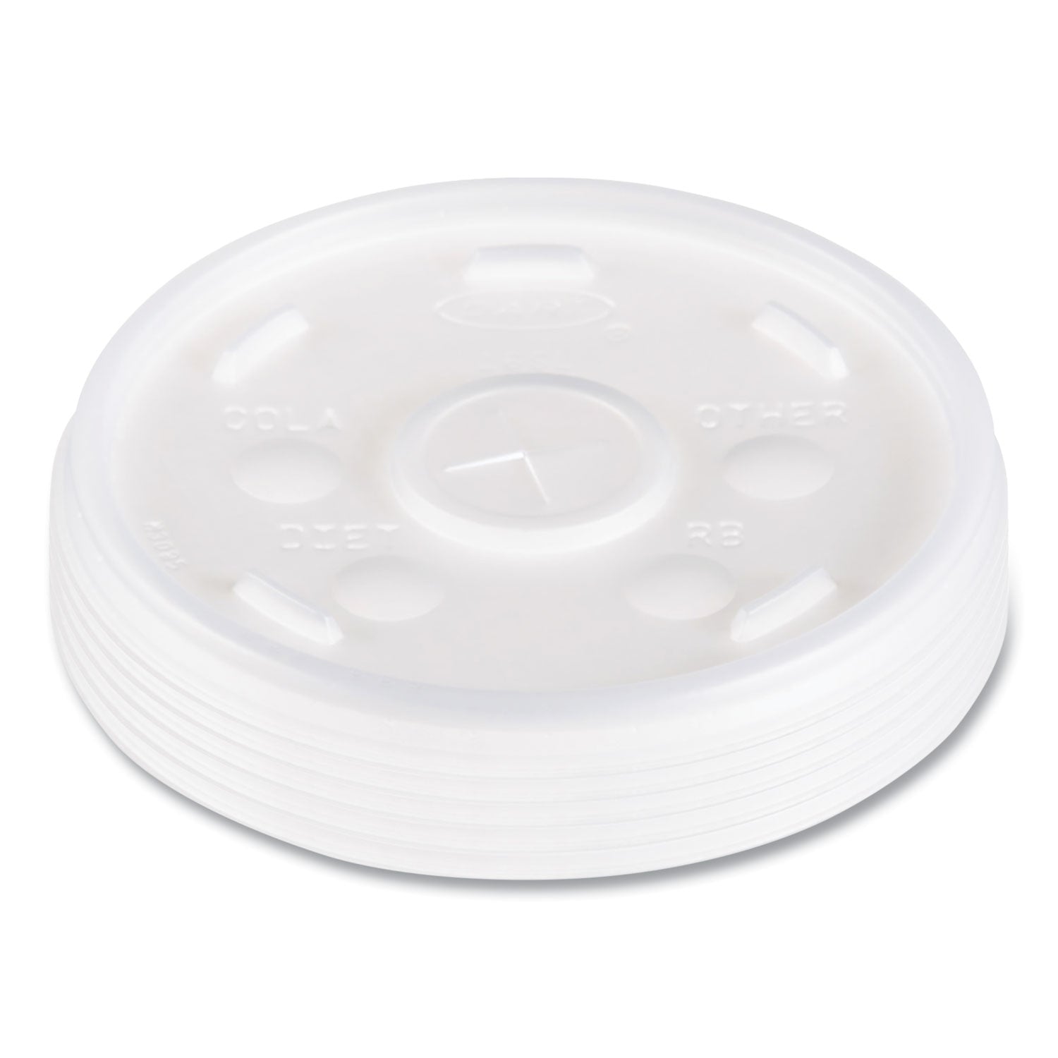 Plastic Lids, Fits 12 oz to 24 oz Hot/Cold Foam Cups, Straw-Slot Lid, White, 100/Pack, 10 Packs/Carton - 
