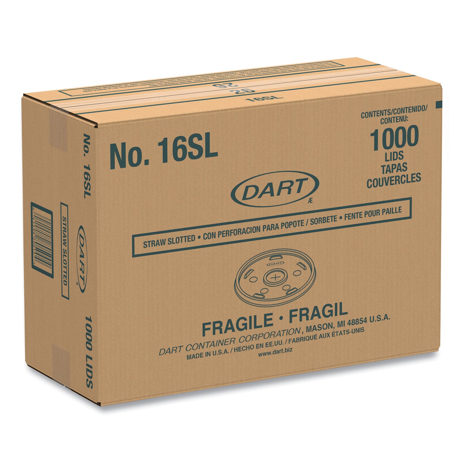 Plastic Lids, Fits 12 oz to 24 oz Hot/Cold Foam Cups, Straw-Slot Lid, White, 100/Pack, 10 Packs/Carton