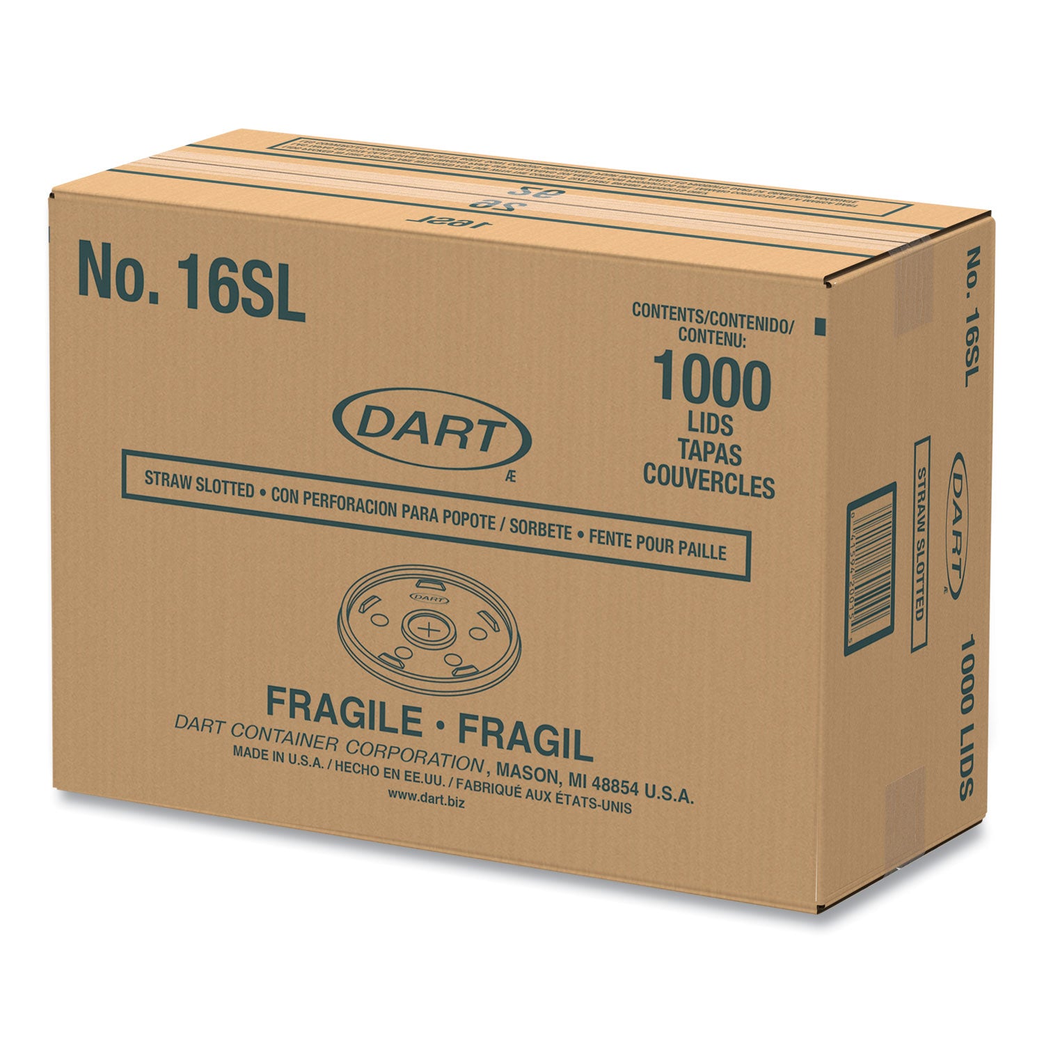 Plastic Lids, Fits 12 oz to 24 oz Hot/Cold Foam Cups, Straw-Slot Lid, White, 100/Pack, 10 Packs/Carton