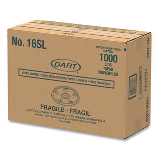 Plastic Lids, Fits 12 oz to 24 oz Hot/Cold Foam Cups, Straw-Slot Lid, White, 100/Pack, 10 Packs/Carton