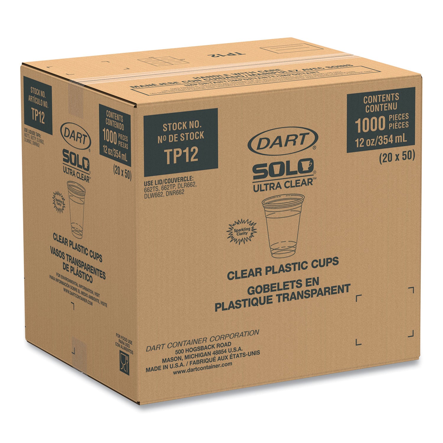 Ultra Clear PET Cups, 12 oz to 14 oz, Practical Fill, 50/Pack