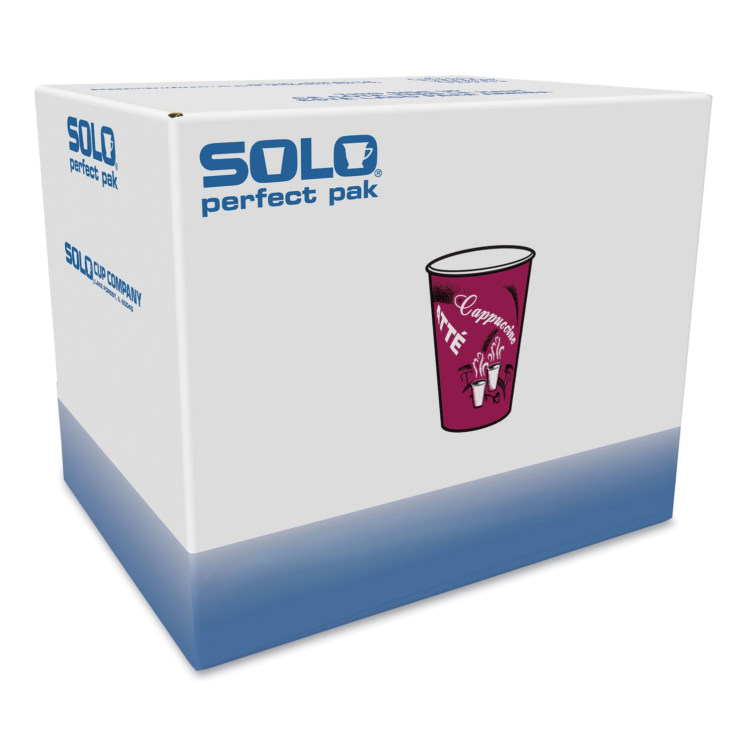 Paper Hot Drink Cups in Bistro Design, 12 oz, Maroon, 300/Carton - 