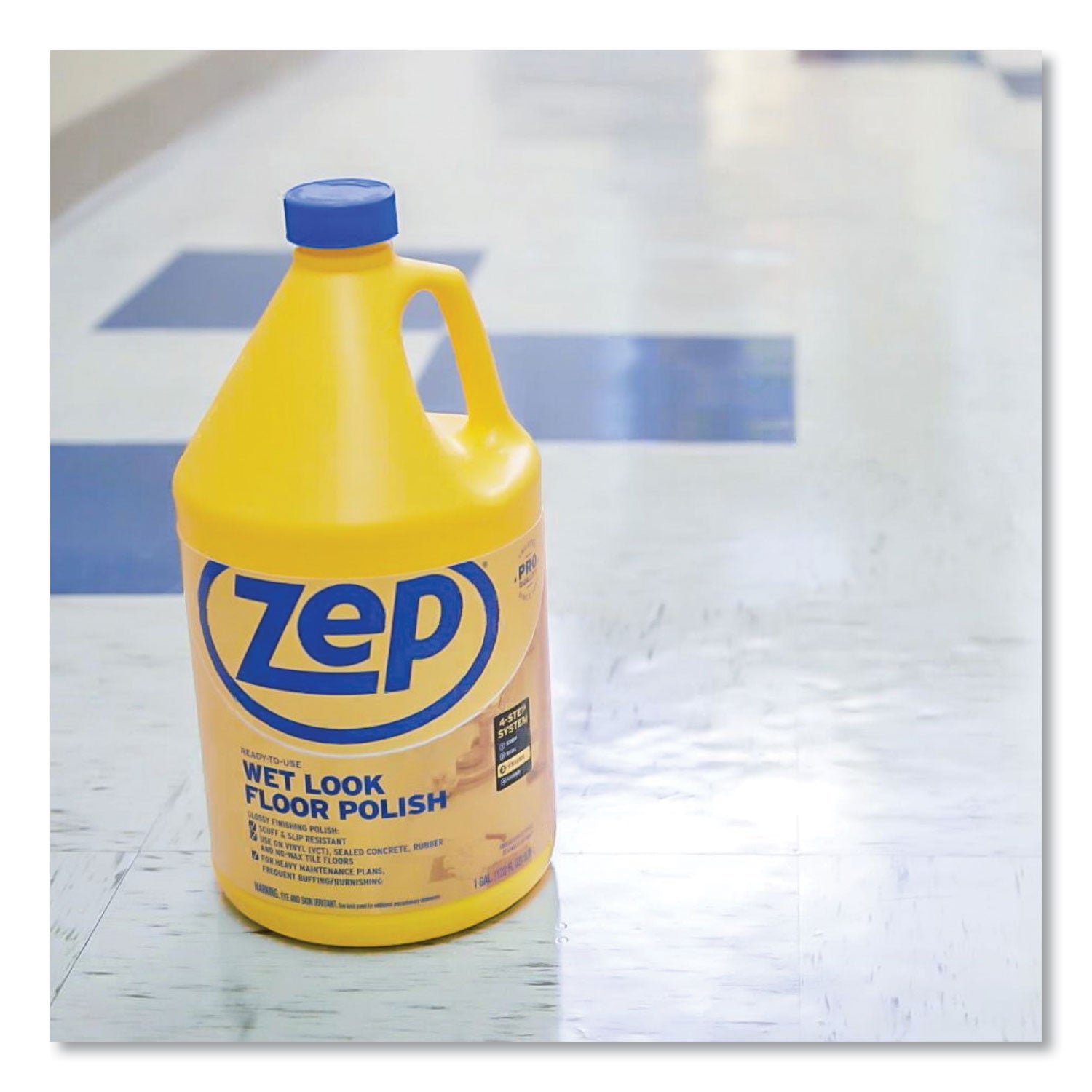 Wet Look Floor Polish, 1 gal, 4/Carton