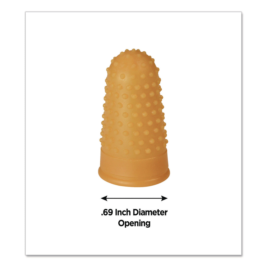Fingertip Pads, Size 12, Large, Amber, 12/Pack