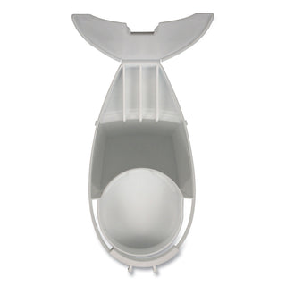 Super Toilet Bowl Caddy w/Brush, 4w x 8d, 6" Long, Plastic