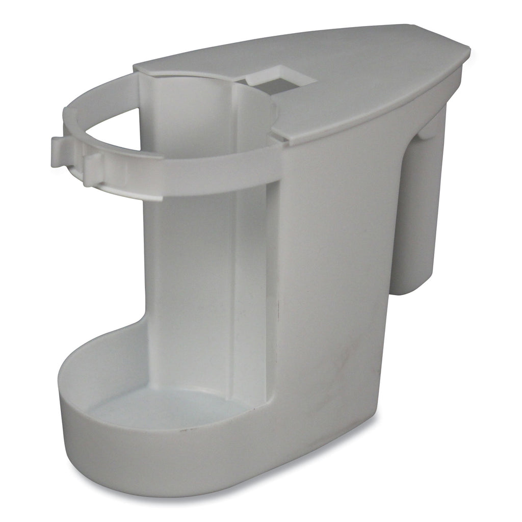Super Toilet Bowl Caddy w/Brush, 4w x 8d, 6" Long, Plastic