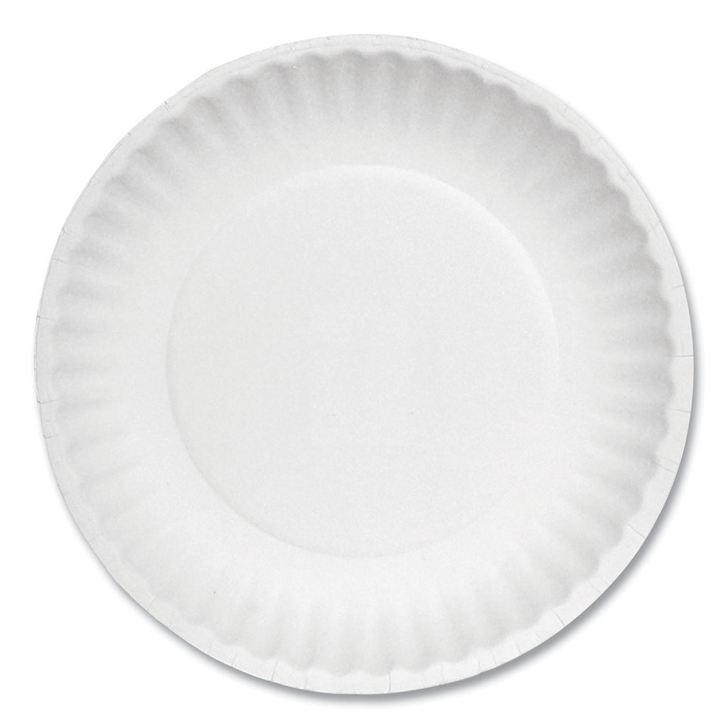 White Paper Plates, 6" dia, 100/Pack, 10 Packs/Carton