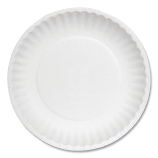 White Paper Plates, 6" dia, 100/Pack, 10 Packs/Carton