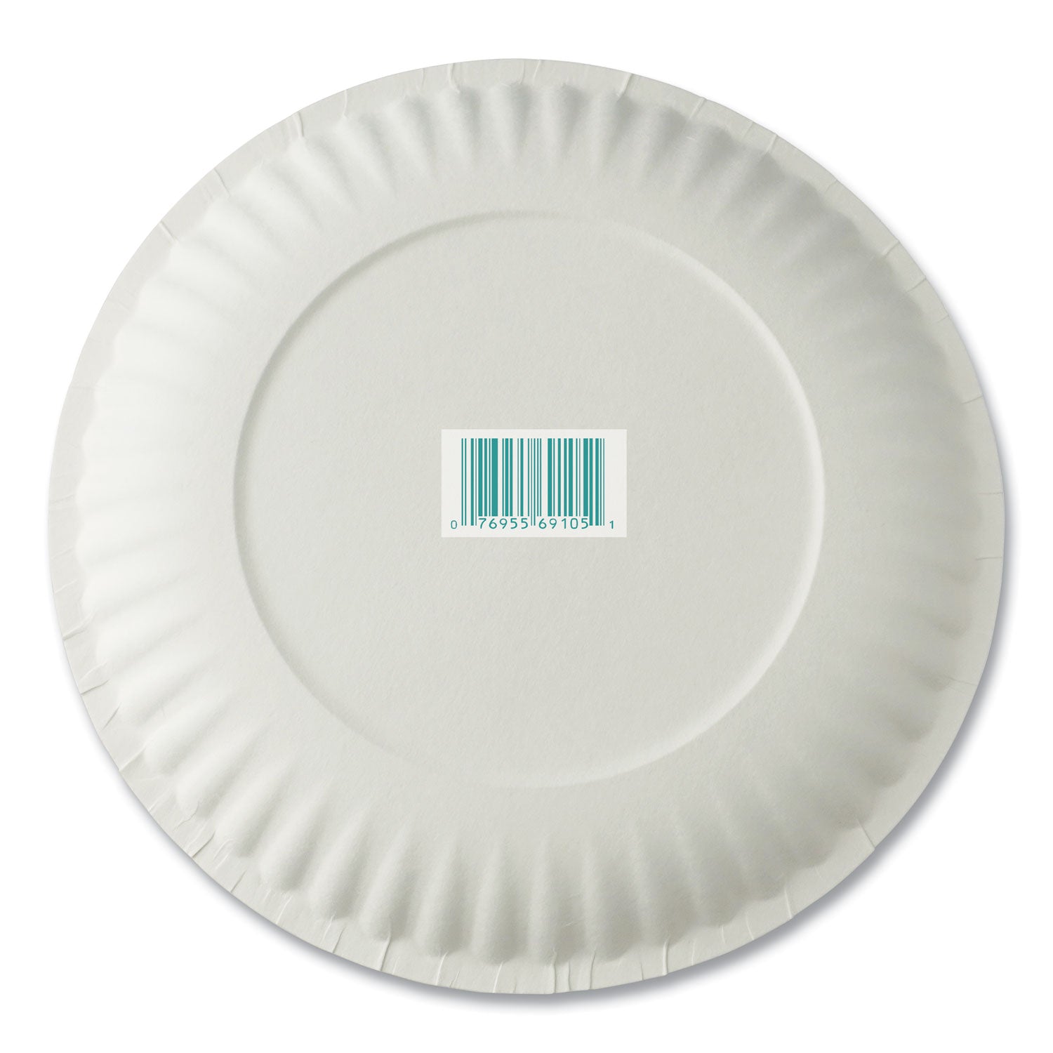 White Paper Plates, 6" dia, 100/Pack, 10 Packs/Carton - 