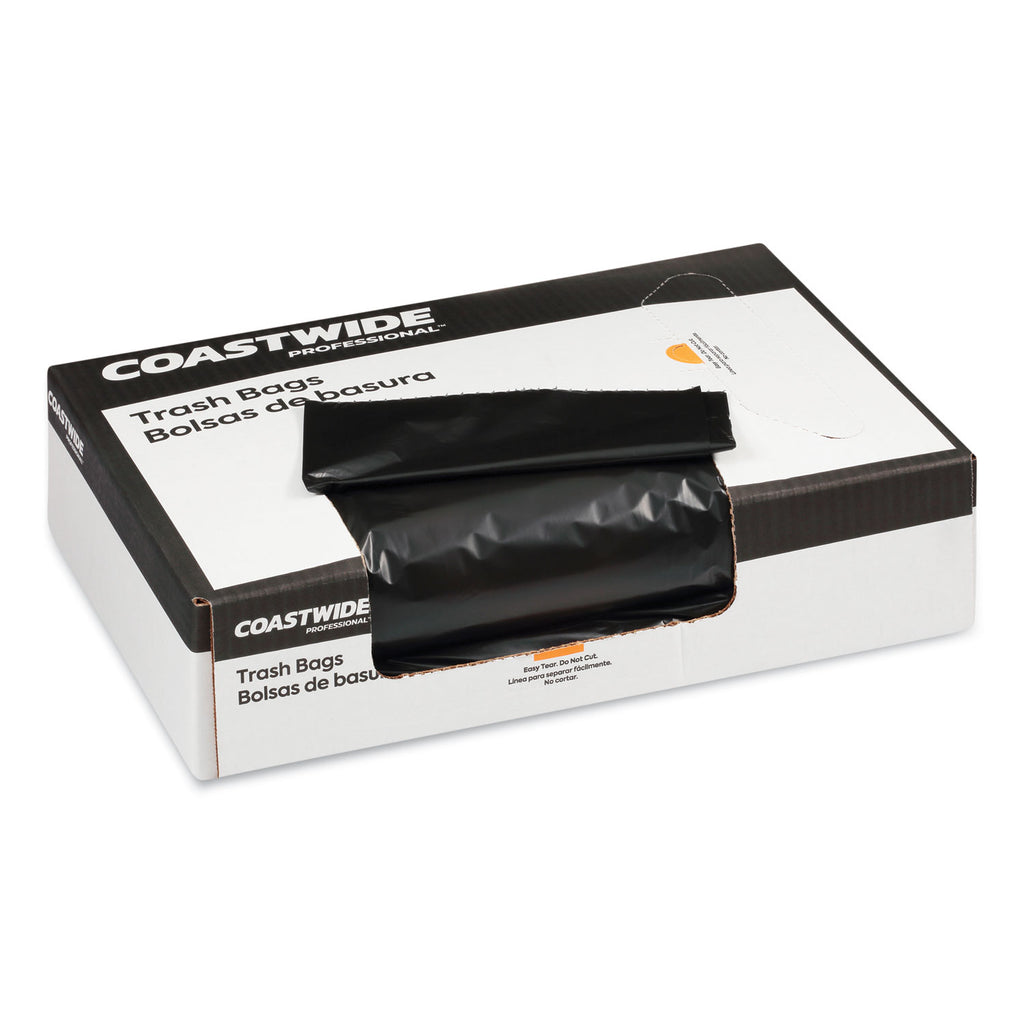 high-density-can-liners-12-to-16-gal-787-mic-24-x-33-black-50-bags-roll-20-rolls-carton_cwz888979 - 2