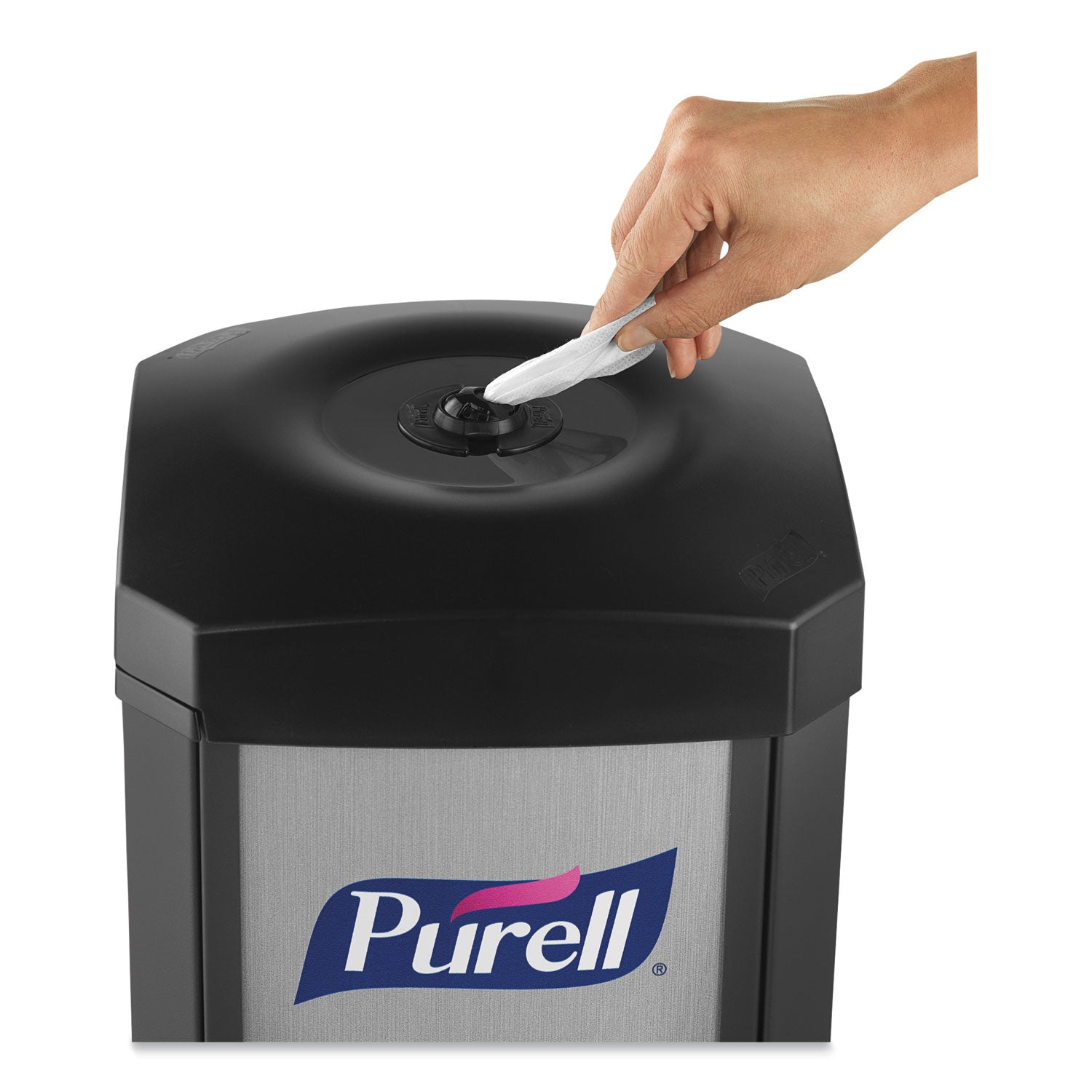 PURELL DS360 Hand Sanitizing Wipes Station - Steel - Black - Durable - 1 / Carton