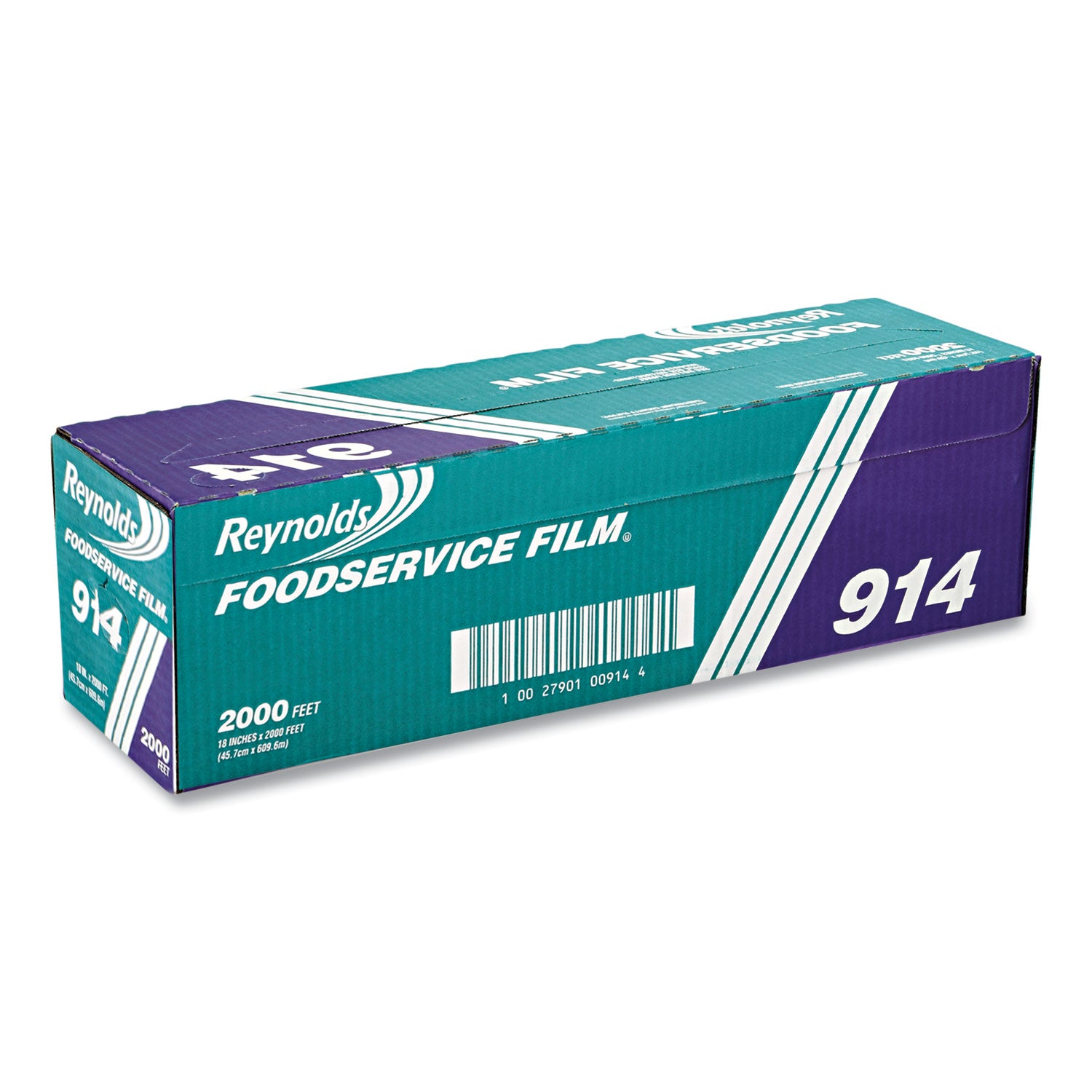 PVC Film Roll with Cutter Box, 18" x 2,000 ft, Clear