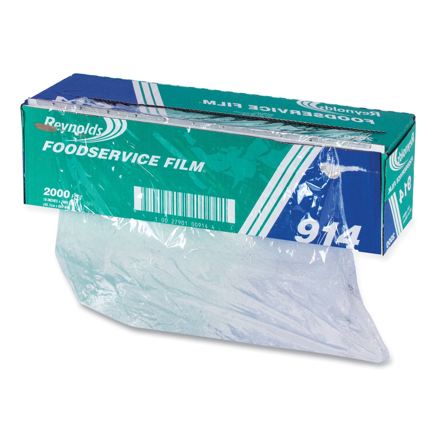 PVC Film Roll with Cutter Box, 18" x 2,000 ft, Clear
