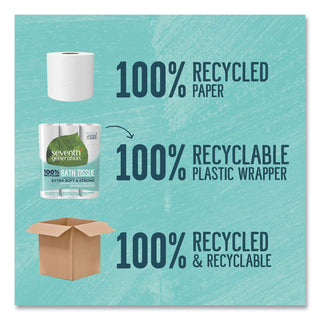 100% Recycled Bathroom Tissue, Septic Safe, 2-Ply, White, 240 Sheets/Roll, 24/Pack, 2 Packs/Carton