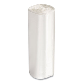 High-Density Commercial Can Liners Value Pack, 60 gal, 19 mic, 38" x 58", Clear, 25 Bags/Roll, 6 Interleaved Rolls/Carton