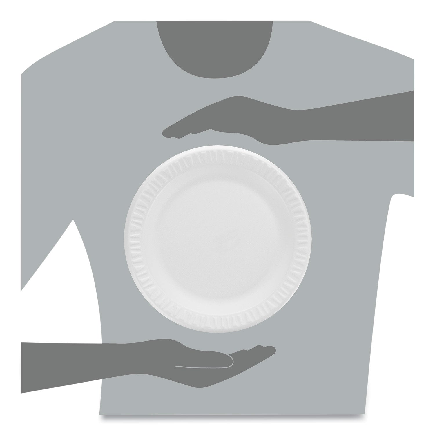 Concorde Foam Plate, 9" dia, White, 125/Pack, 4 Packs/Carton