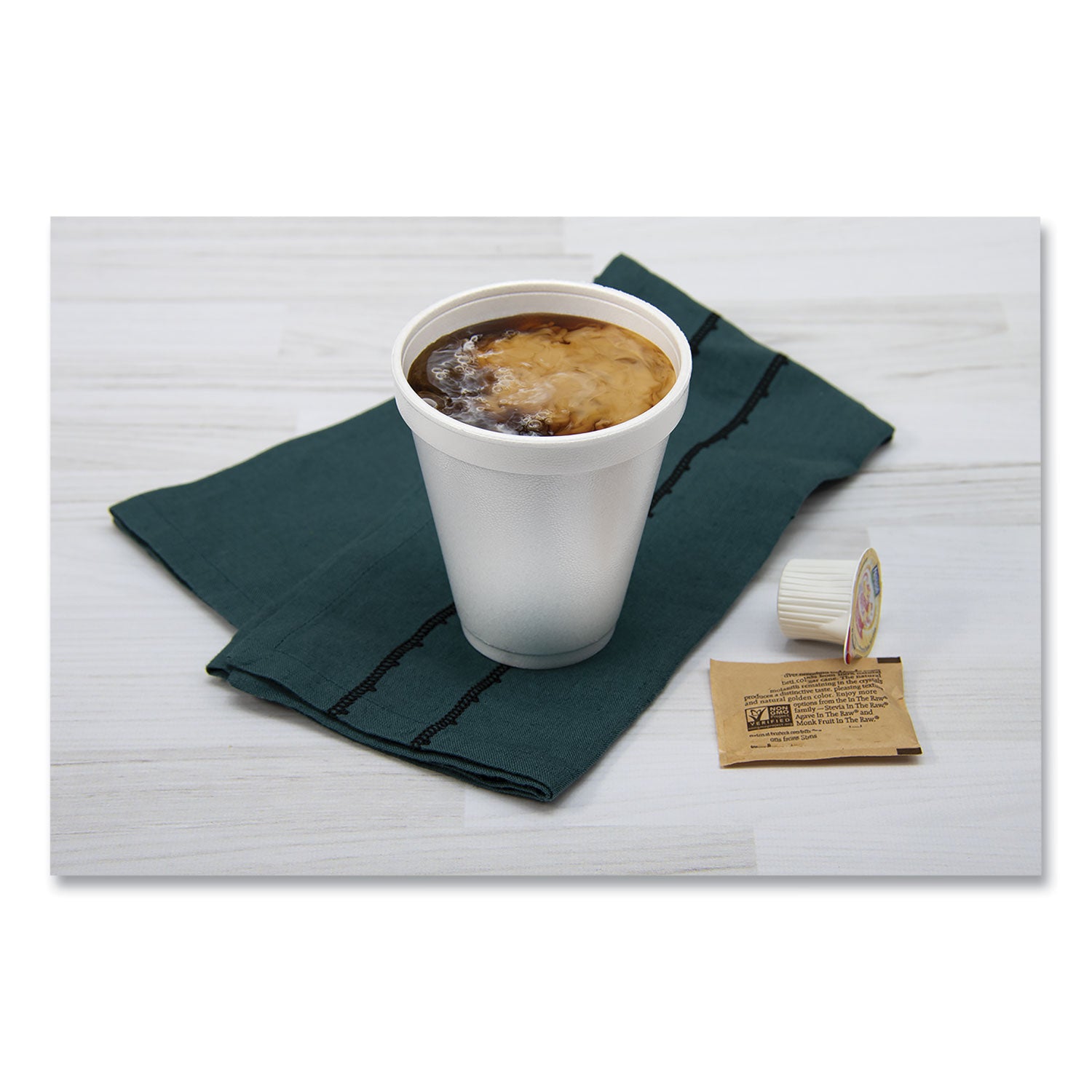 Foam Drink Cups, 12 oz, Squat, White, 1,000/Carton