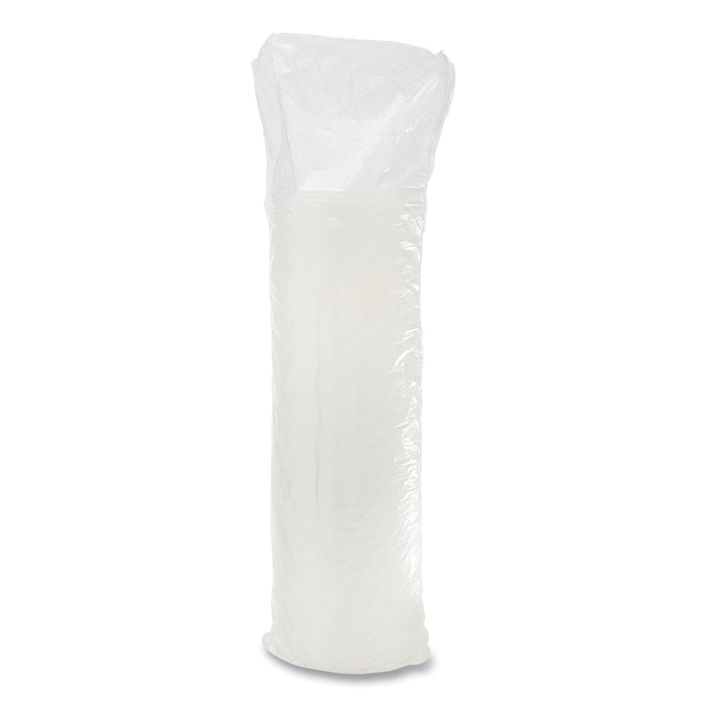 Plastic Lids, Fits 12 oz to 24 oz Hot/Cold Foam Cups, Straw-Slot Lid, White, 100/Pack, 10 Packs/Carton