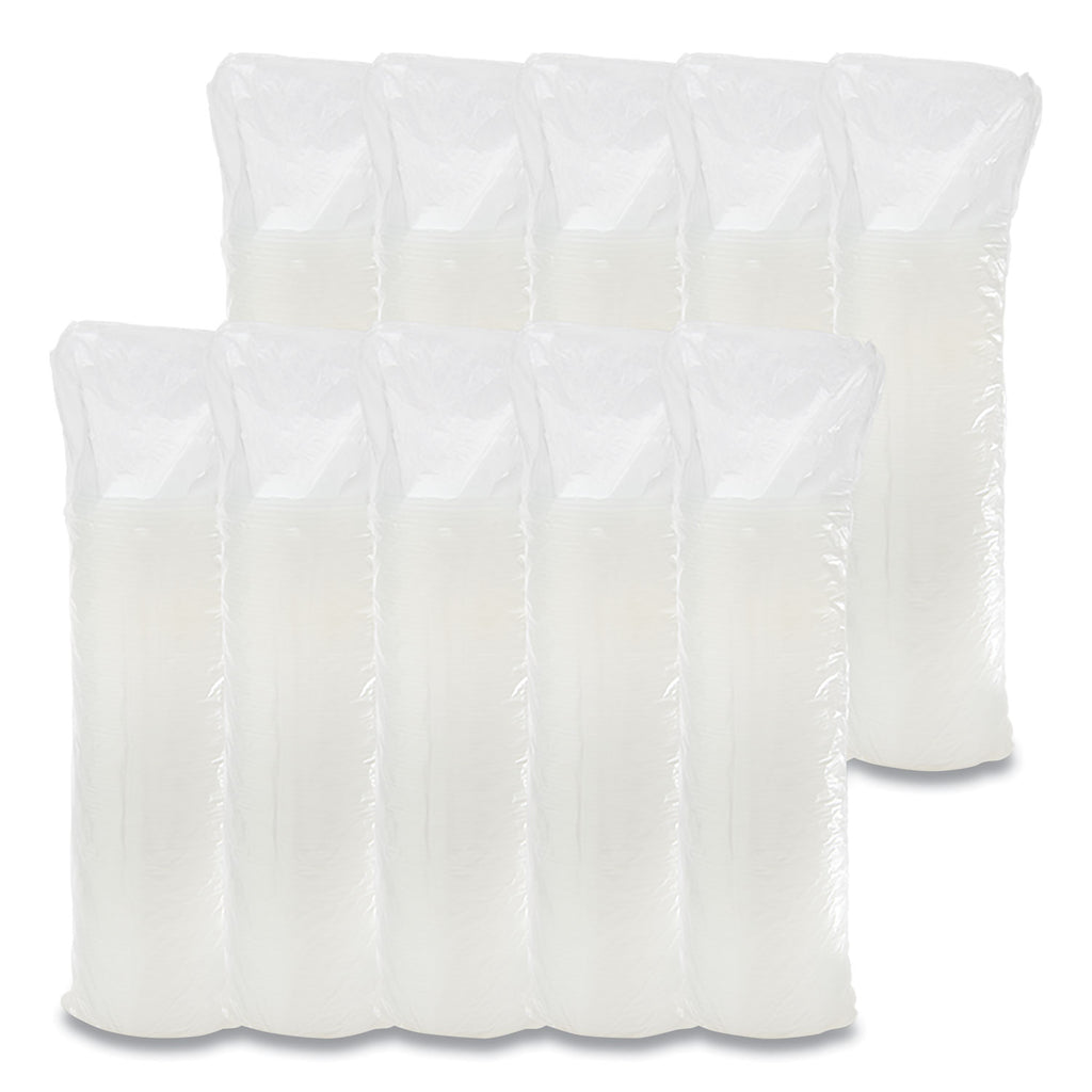 Plastic Lids, Fits 12 oz to 24 oz Hot/Cold Foam Cups, Straw-Slot Lid, White, 100/Pack, 10 Packs/Carton