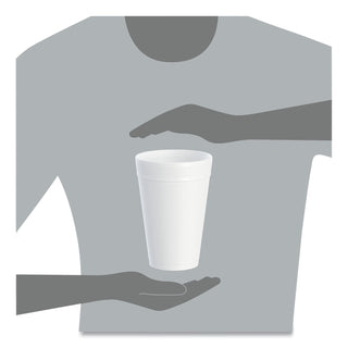 Foam Drink Cups, 32 oz, White, 25/Bag, 20 Bags/Carton