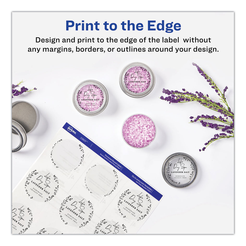 Printable Self-Adhesive Permanent ID Labels w/Sure Feed, 0.75" dia, Clear, 400/PK