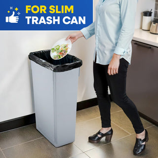 Plastic Prince 23 Gallon Trash Bags, 1 Mil Black Waste Bags, Fits Slim Jim 23 Gal Trash Cans, 29" x 44" Tall Garbage Trash Can Liners 200 Pack