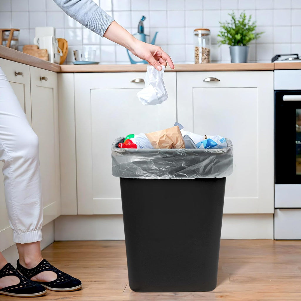 40-QT Black Wastebasket