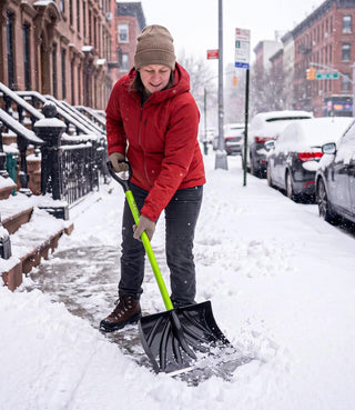 48'' Snow Pusher with Fiberglass Handle & Plastic D-Grip, 17'' Wide Blade with Aluminum Edge