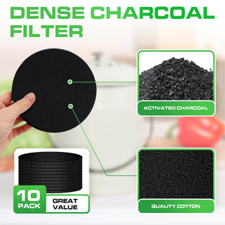 plexon 10 packs charcoal filters for compost bucket countertop bin 1 5 gallon kitchen natural home compost bin filter replacement refill round 6 5 inch