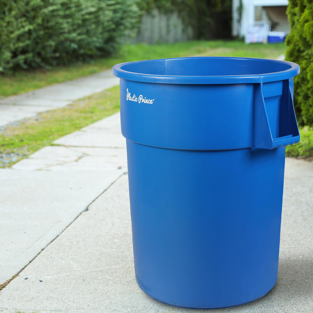 55 Gal Blue Round Trash Can