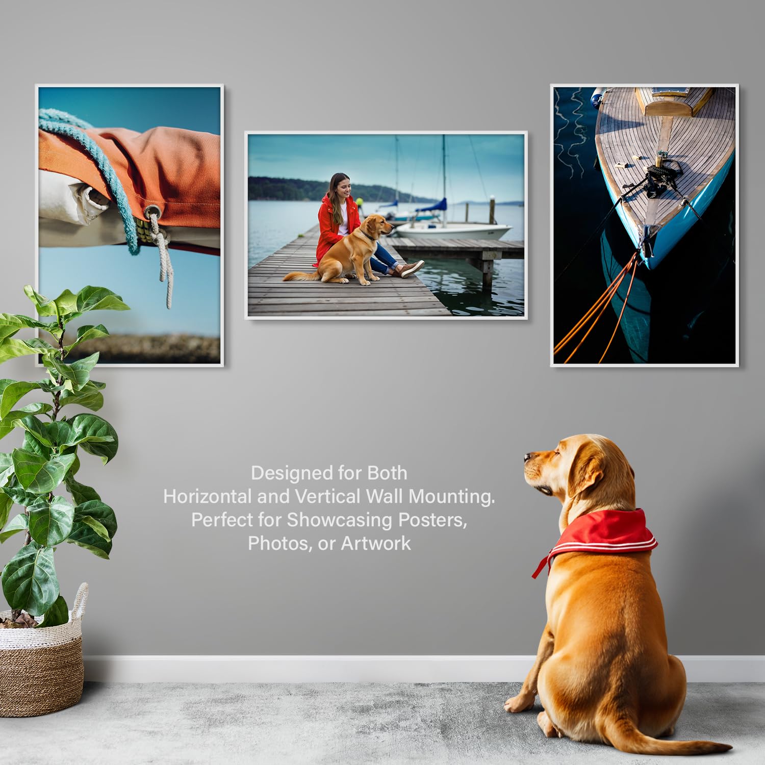 White Poster Frame, 24" x 36" For Horizontal & Vertical Wall Mounting