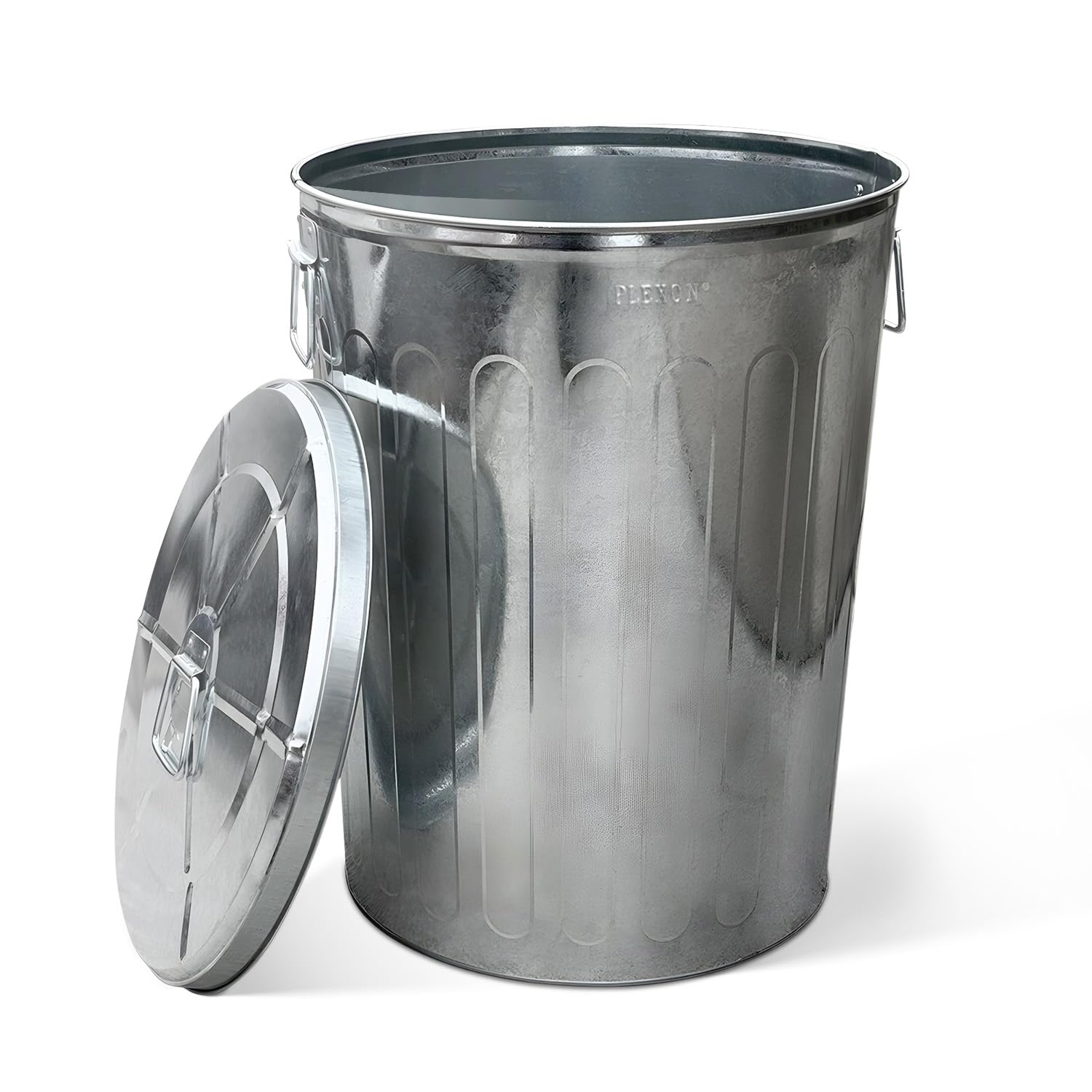 20 Gal Galvanized Steel Round Trash Can with Lid