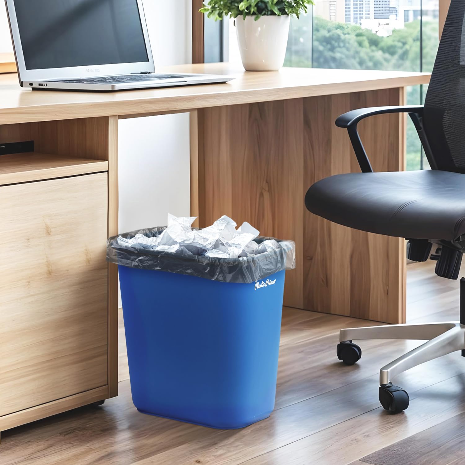 28-QT Blue Wastebasket