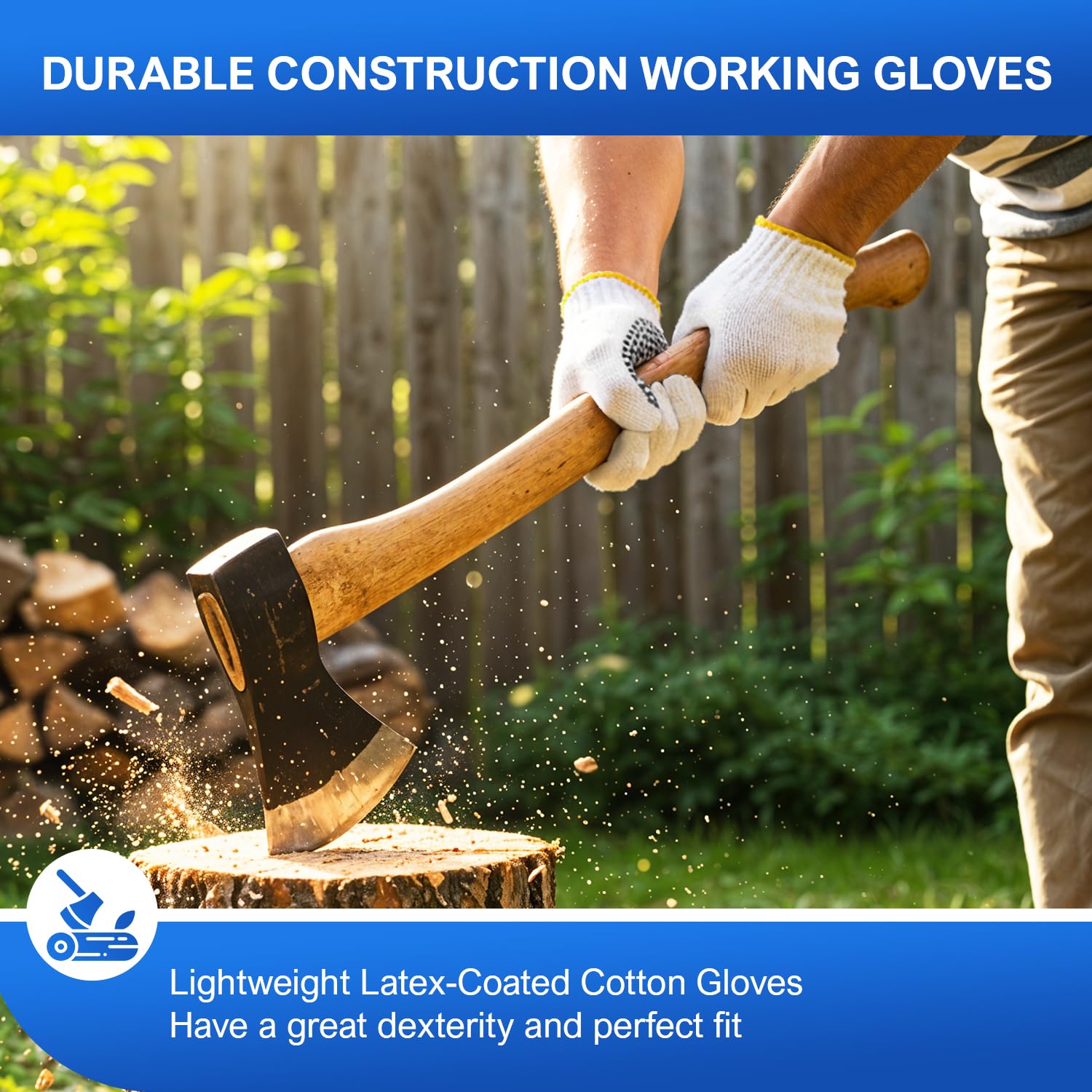 Size 9 Medium White String Knit Work Gloves with Black PVC Dots On Both Sides, 144 Pairs/Case