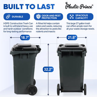 27 Gal Gray Rollout Container