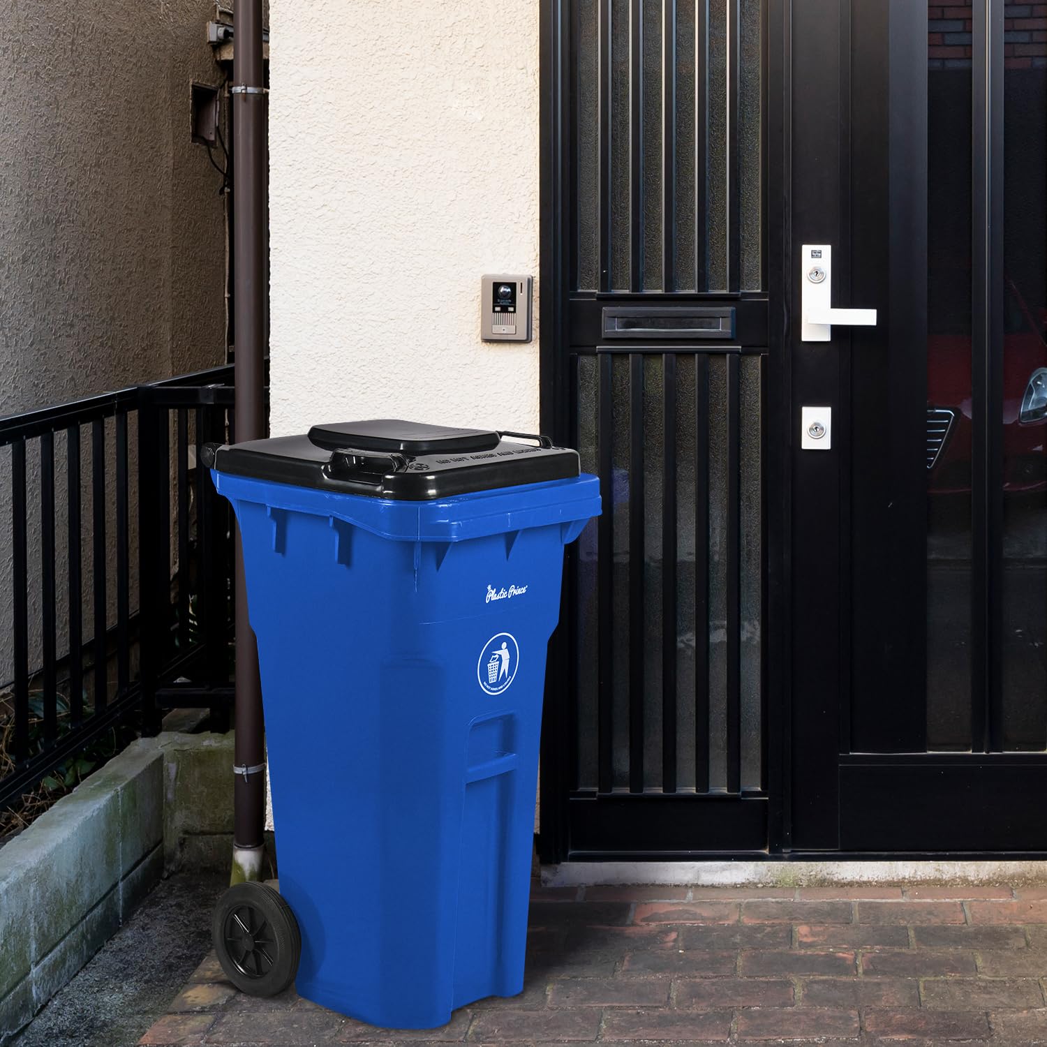 32 Gal Blue Rollout Container