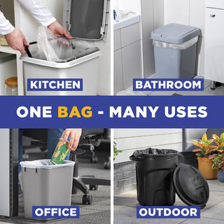 15" x 9" x 31" 13 Gal 2 Mil Clear Heavy Duty Kitchen Bags, 250/Case