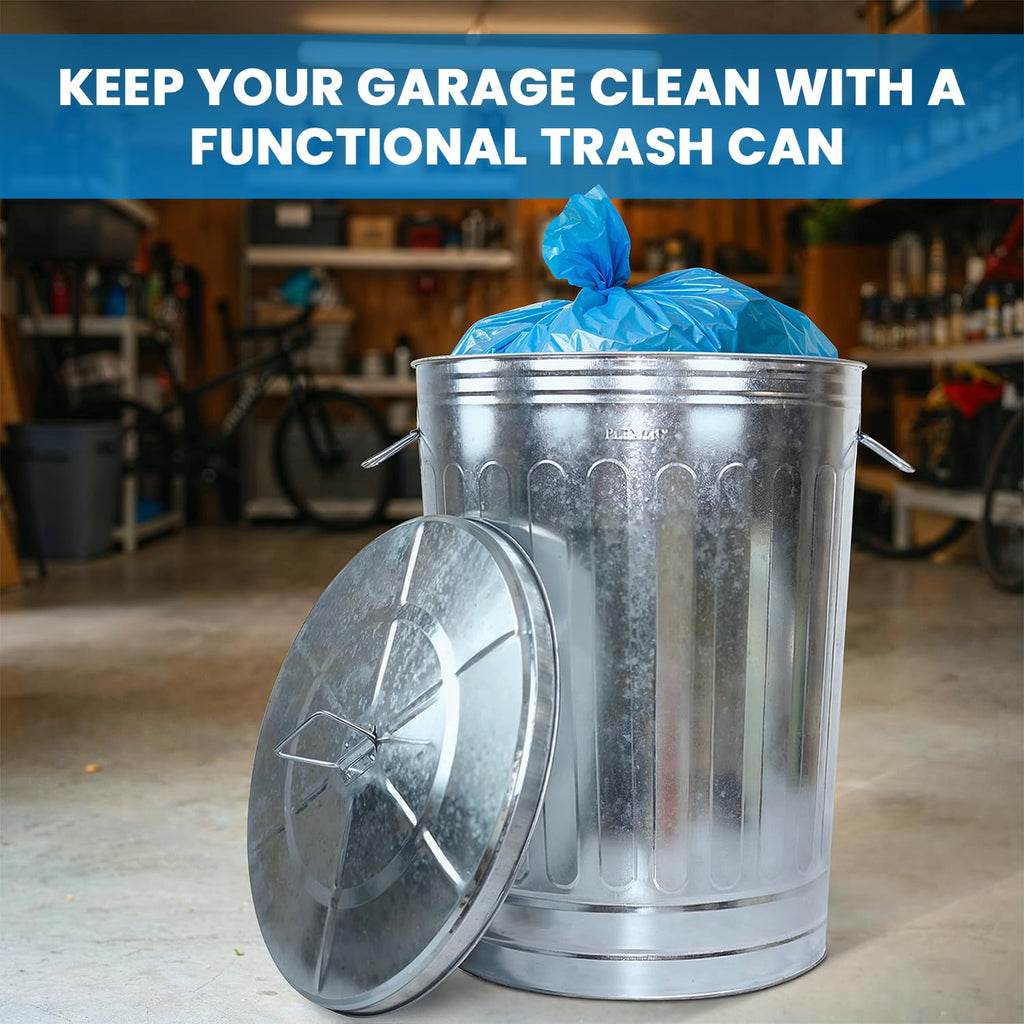 31-Gallon Galvanized Steel Round Trash Can with Lid