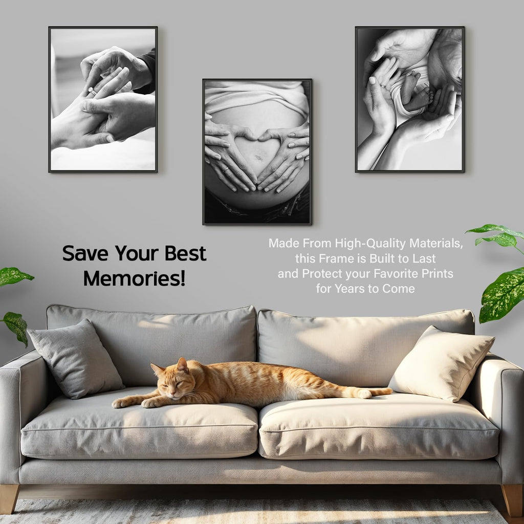 Black Poster Frame, 18" x 24" For Horizontal & Vertical Wall Mounting