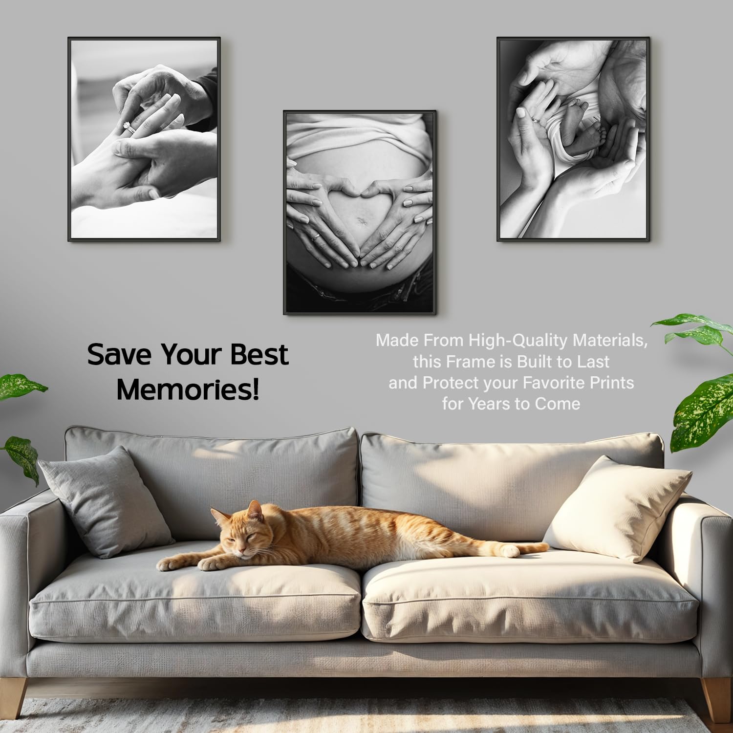 Black Poster Frame, 18" x 24" For Horizontal & Vertical Wall Mounting