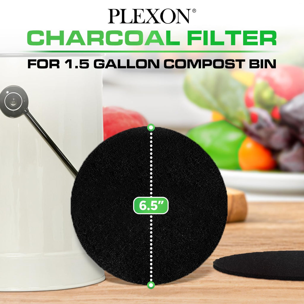 plexon 10 packs charcoal filters for compost bucket countertop bin 1 5 gallon kitchen natural home compost bin filter replacement refill round 6 5 inch
